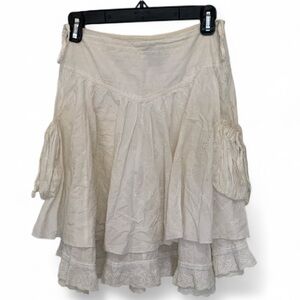 Y2K Wet Seal Boho Eyelet Cargo Pockets Whimsy Skirt